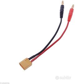 Cavo di Ricarica XT60 30 cm 14AWG con Banana 4 mm