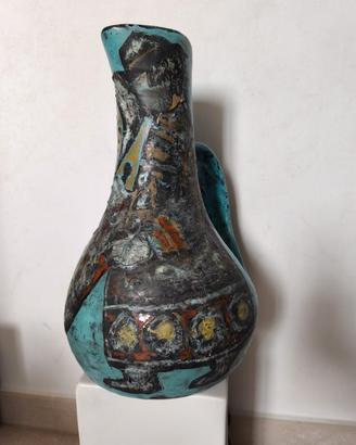 Brocca in ceramica policroma Baratti Pesaro 