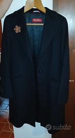 Cappotto Nero Max Mara Studio 100% Lana Vergine 