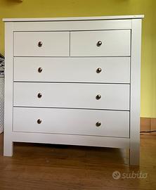 Cassettiera bianca 5 cassetti HOMCOM-ritiro a mano