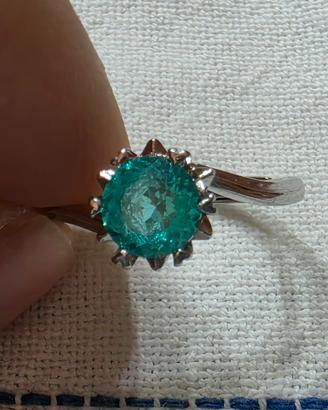 Anello con tormalina paraiba