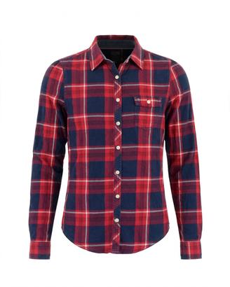 Camicia Donna Tommy Hilfiger Rossa Blu Quadri M