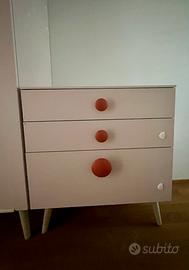 Cassettiera Lops Bambina rosa