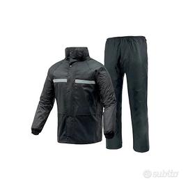 KIT GIACCA E PANTALONE TG XXXL ANTIPIOGGIA NERO SE