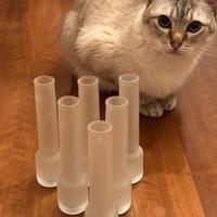 Bicchieri da shot vintage in vetro satinato