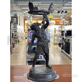 SCULTURA BRONZEA EPOCA FIGURA MITOLOGICA CON SERPE