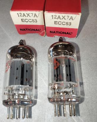 12AX7 ECC83 NATIONAL Valvole coppia NOS