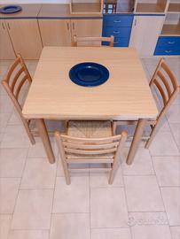 Tavolo 90*90 a libro Rovere + 6 sedie Rovere