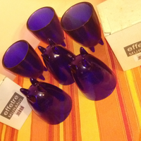 Bicchieri murano effetre vintage blu
