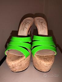 Sabot n. 37 verde, sughero