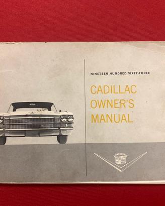Manuale uso e manutenzione Cadillac 1963