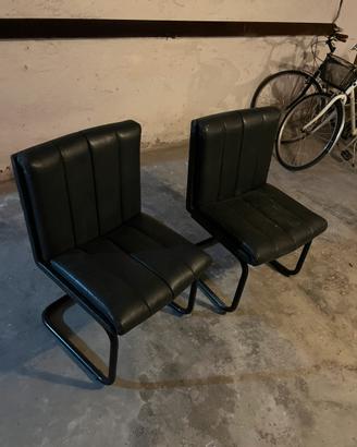 Set 2 poltrone di pelle