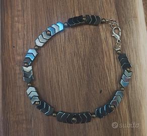 bracciale con ematite grigio argento 