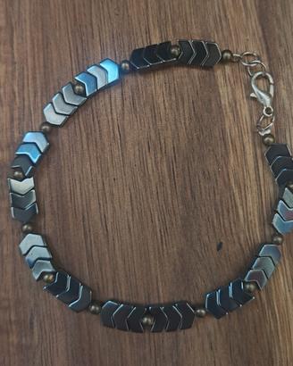 bracciale con ematite grigio argento 