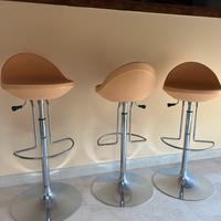 Set sgabelli bar / piano snack acciaio,arancioni