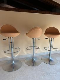 Set sgabelli bar / piano snack acciaio,arancioni