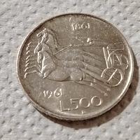 MONETA 500 LIRE ARGENTO