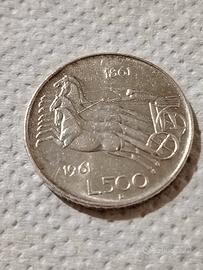 MONETA 500 LIRE ARGENTO