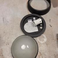 Applique, plafoniera da esterno E27 in vetro