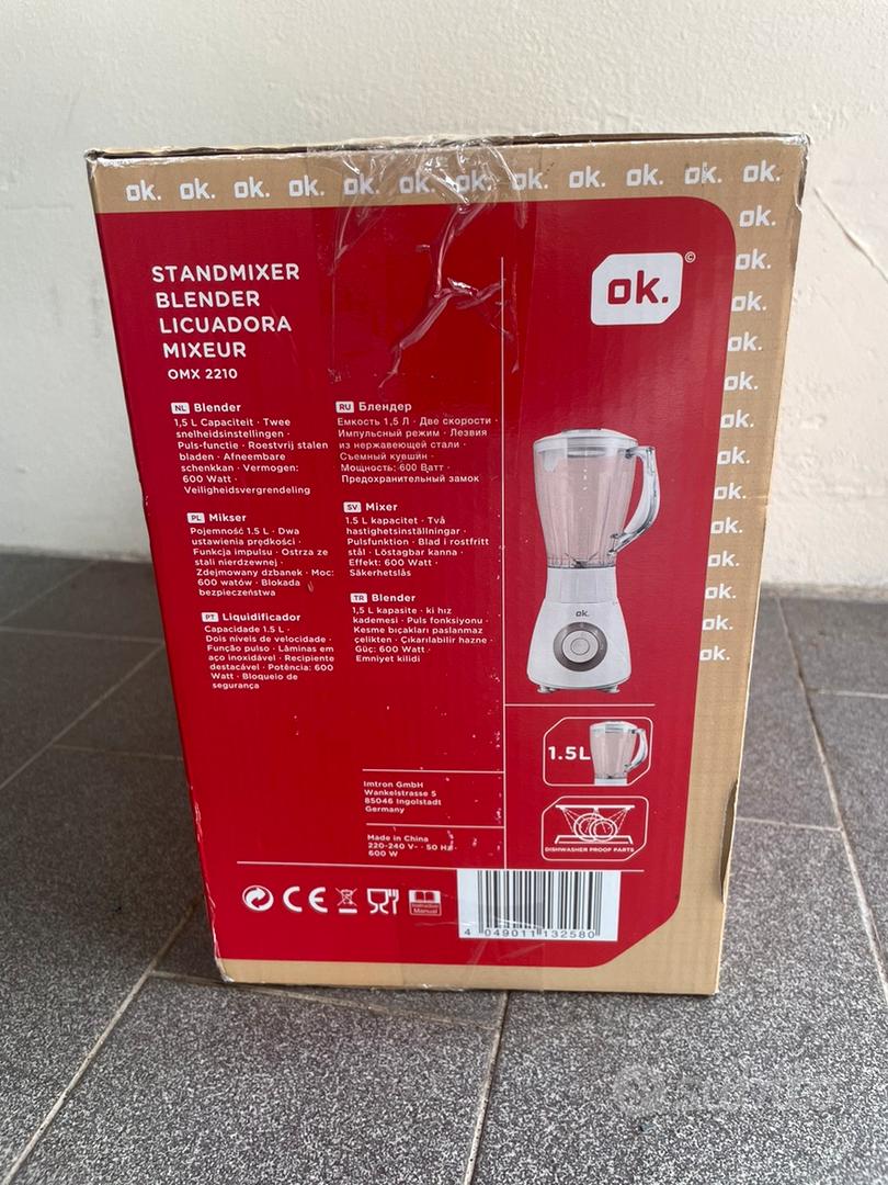 Frullatore Vetro 600w Rosso-1.5 L