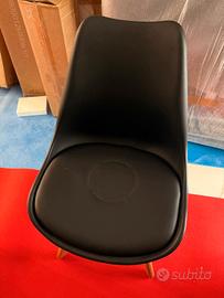 4 sedie ecopelle nera