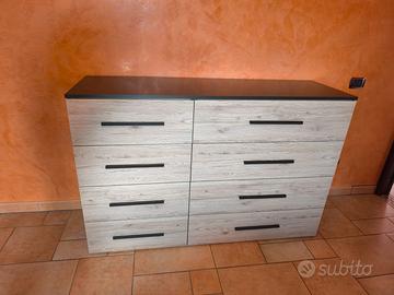 Cassettiera Comò XL 8 cassetti effetto quercia