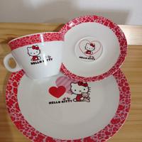 Tazza con piattino +piatto piano grande Hello Kitt