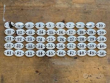 targhette tabelline epoca numeri smalto vintage 