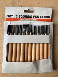 Set 12 sgorbie per legno