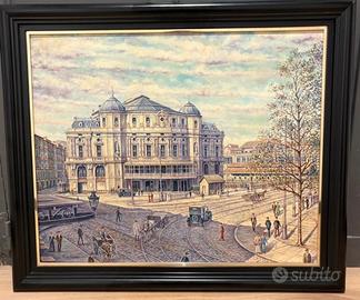 Scuola spagnola XIX - Vista del teatro Arriaga