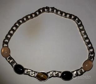 Collana vintage con pietre dure cabochon