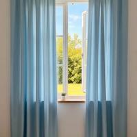 Coppia di Tende Azzurro Cielo Effetto Satin150x250