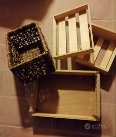 5 cassettine di legno
