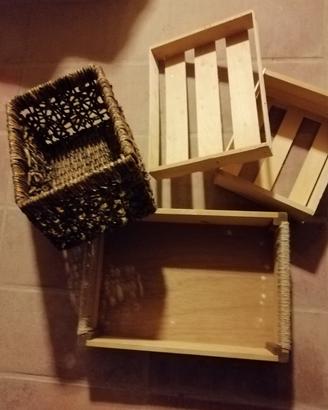 5 cassettine di legno