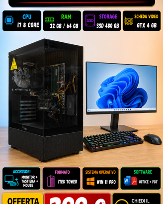 PC Gaming i7 RAM 16GB Intel HD SSD 256GB Win11