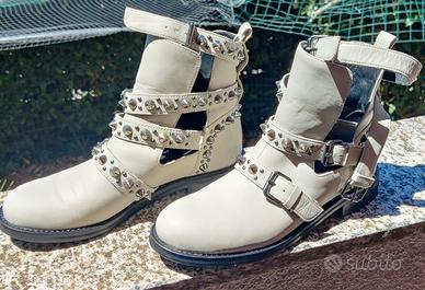 Stivaletti borchiati Twin Set Milano panna - 38.5
