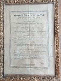 Straordinario e raro documento ufficiale d'epoca
