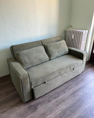 Divano Letto 3in1 Velluto Kaki - NUOVO