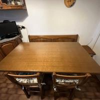 Tavolo Cassapanca e Sedie Nicolini legno massello