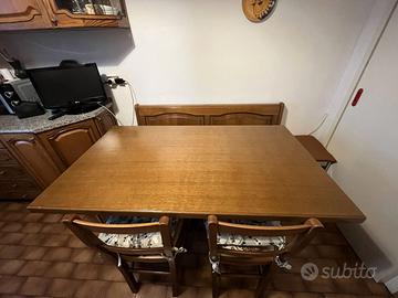 Tavolo Cassapanca e Sedie Nicolini legno massello
