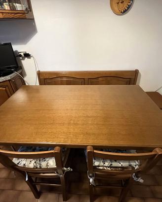 Tavolo Cassapanca e Sedie Nicolini legno massello