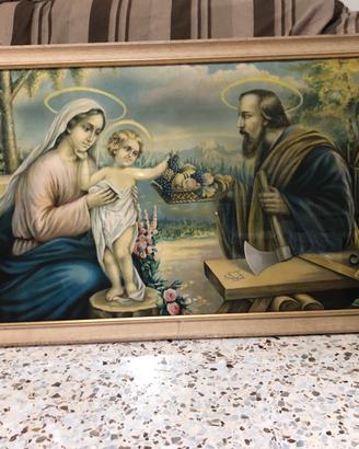 Vintage quadro san Giuseppe e vergine Maria