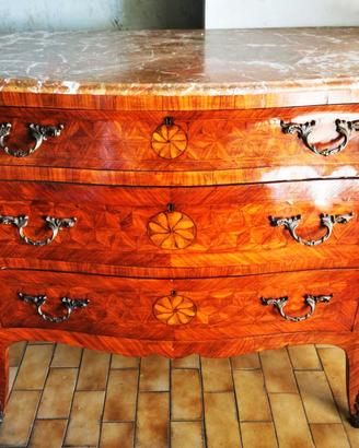 Mobile comò in legno con piano effetto marmo