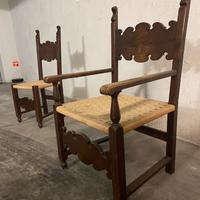 Poltrone con braccioli in legno