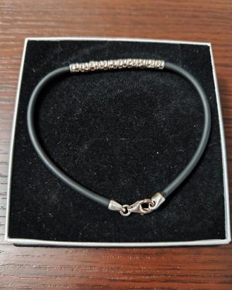 Braccialetto in caucciù e argento 