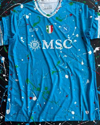 Quadro maglia napoli dipinta a mano