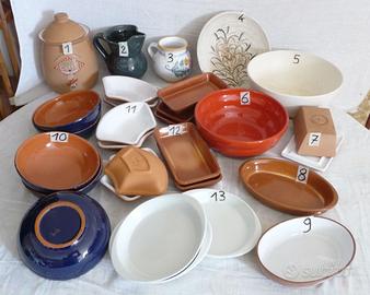 Coccio terracotta smaltata tegame coppa brocca pia