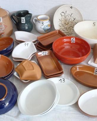 Coccio terracotta smaltata tegame coppa brocca pia