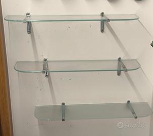 Mensole in vetro n6 con staffe regolabili 