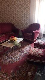 Salotto in Velluto Rosso Anni 70